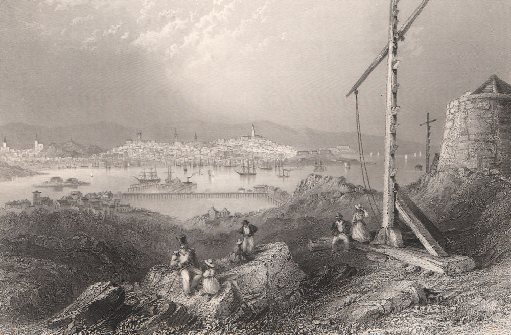 NEW BRUNSWICK. St John from the signal station, Partridge Island. BARTLETT 1842